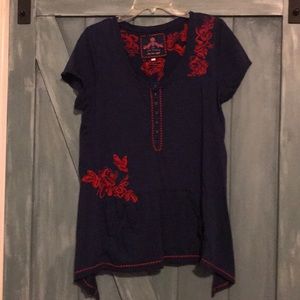 Johnny Was Embroidered T-shirt